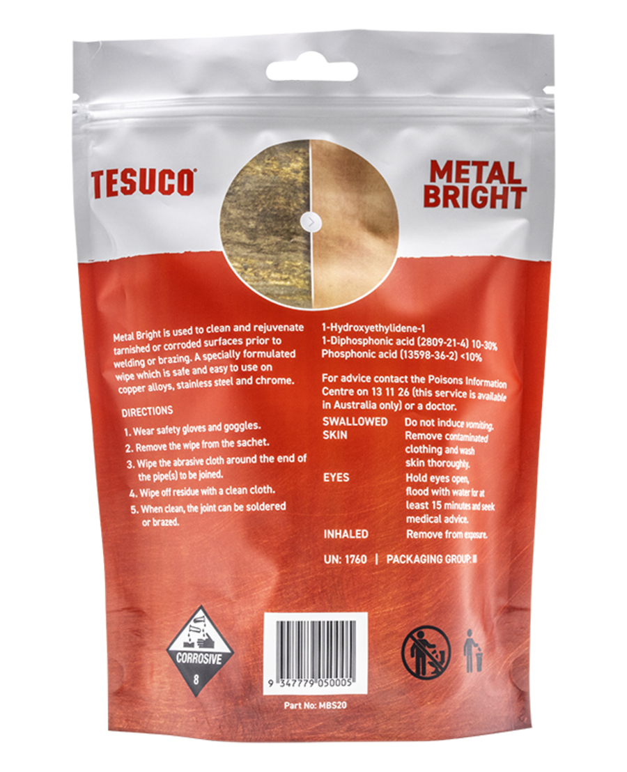 Metal Bright Sachet Cleaner & Rust Remover Pack of 20 Sachets