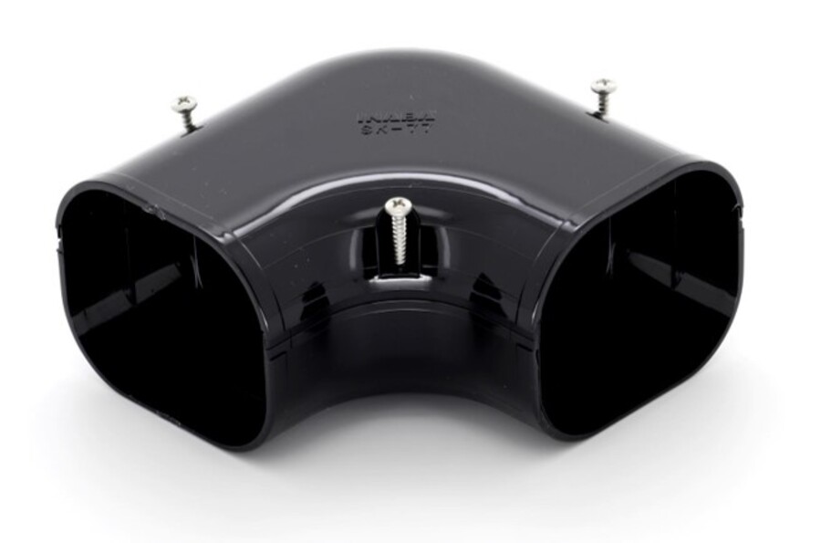 Inaba Slimduct 90 Flat Elbow Black