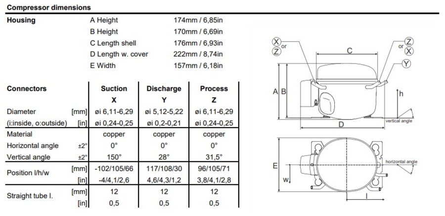 Secop TL4CL Compressor LBP 220-240V 