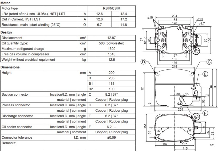Secop SC12G Compressor L/M/HBP 220-240V