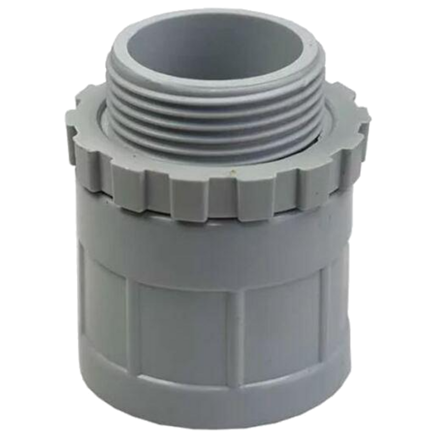 Tesla Plain to Screw Conduit Adaptor with Locknut - 25mm