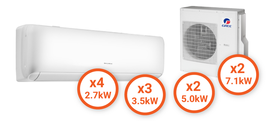 Gree Alto Reverse Cycle Mixed Size Split System Bulk Buy 2