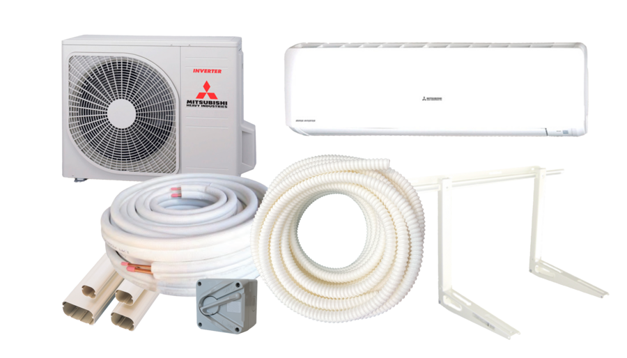 MHI Bronte Reverse Cycle Split System Air Conditioner - 6.3kW - Wall Install Kit