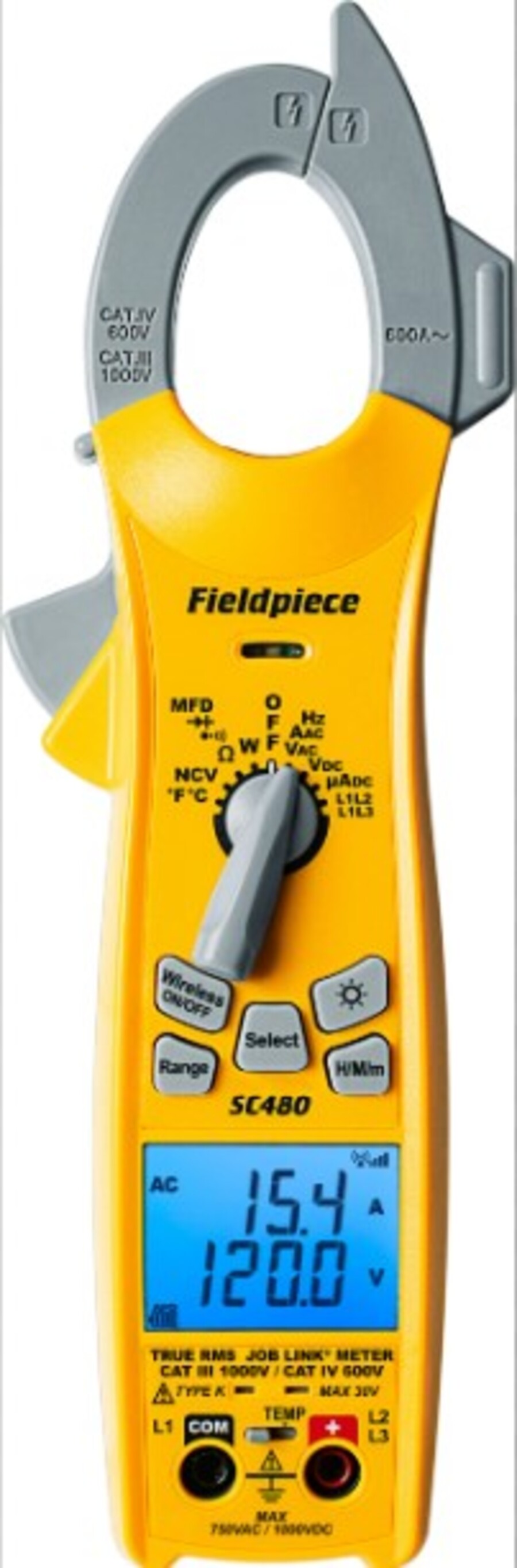 SC480 Fieldpiece TRMS Clamp Meter Dual Display 